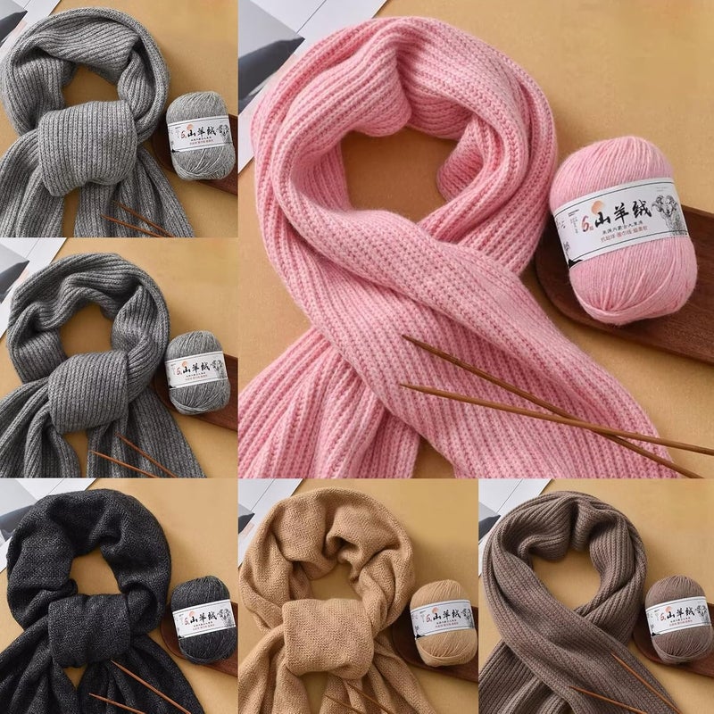 Soft Cashmeres Yarn Natural Hand Woving Yarn Fiber Yarn Knitting Yarn for Knitting and Crochet Projects - Eraser Powder - Image 4