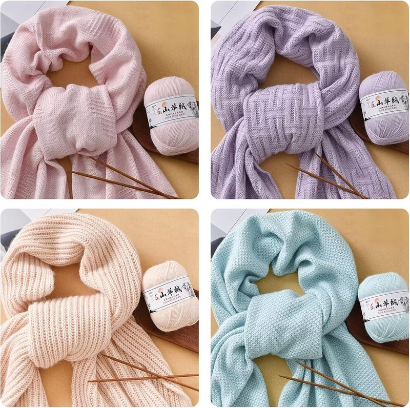 Soft Cashmeres Yarn Natural Hand Woving Yarn Fiber Yarn Knitting Yarn for Knitting and Crochet Projects - Eraser Powder - Image 2