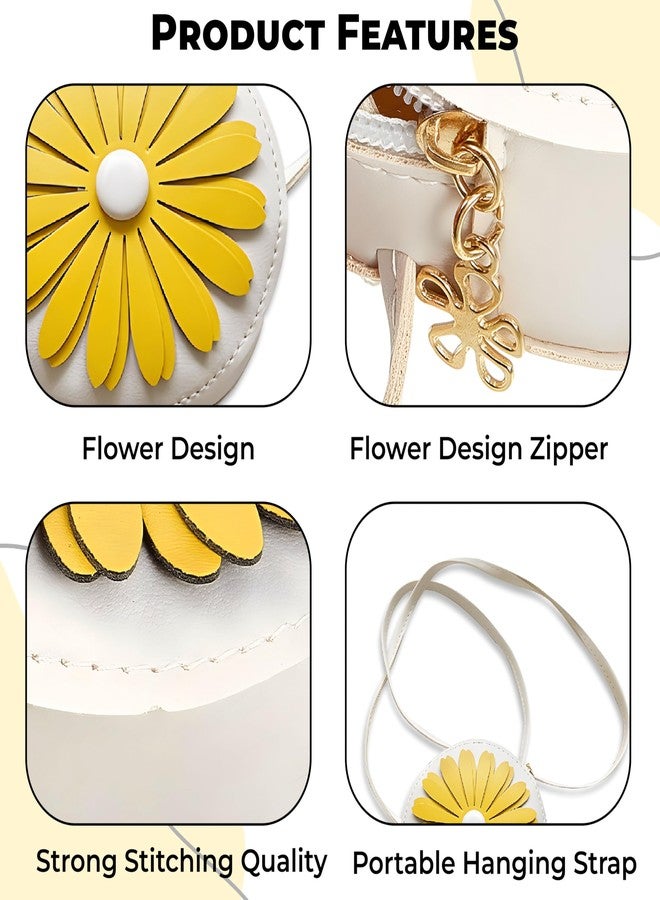 BEMBIKA Kids Sling Bag – Trendy Mini Crossbody Sling Backpack for Boys & Girls, Colorful PU Shoulder Bag -(3–6 Years | White Flower Design) - Image 4