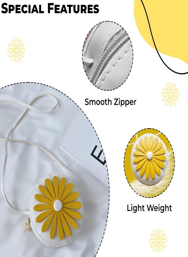 BEMBIKA Kids Sling Bag – Trendy Mini Crossbody Sling Backpack for Boys & Girls, Colorful PU Shoulder Bag -(3–6 Years | White Flower Design) - Image 5