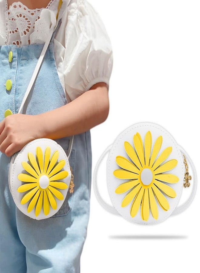 BEMBIKA Kids Sling Bag – Trendy Mini Crossbody Sling Backpack for Boys & Girls, Colorful PU Shoulder Bag -(3–6 Years | White Flower Design) - Image 1