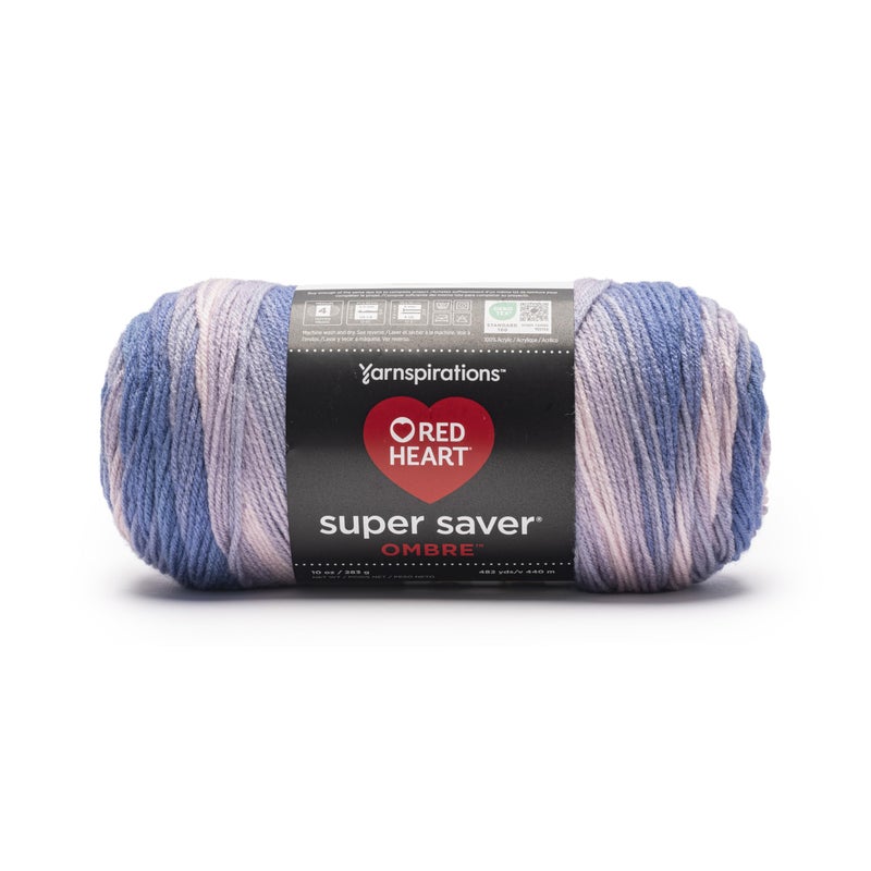 Red Heart Super Saver Ombre Peaceful Yarn - 2 Pack of 283g/10oz - 100% Acrylic - #4 Worsted (Medium) - 482 Yards - Knitting/Crochet - Image 2