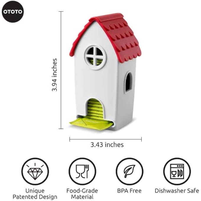 أوتوتو حامل أكياس الشاي أبيض أحمر 19 × 10 9 سم Ot878 - Image 3