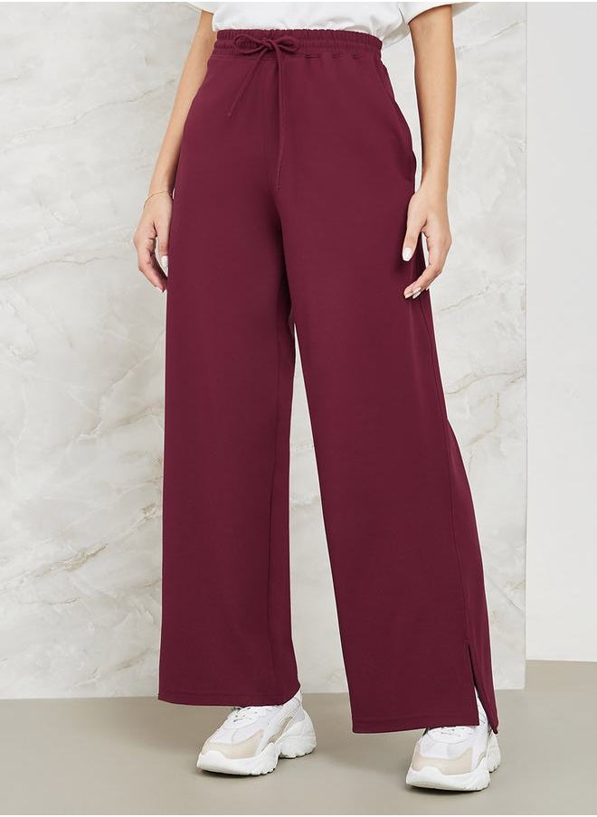 Styli Wide Leg Jogger with Side Slit  - Image 1
