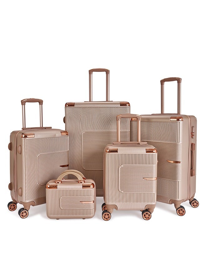 Luggage set 5 pieces travel Bags with a distinctive design from limra gold