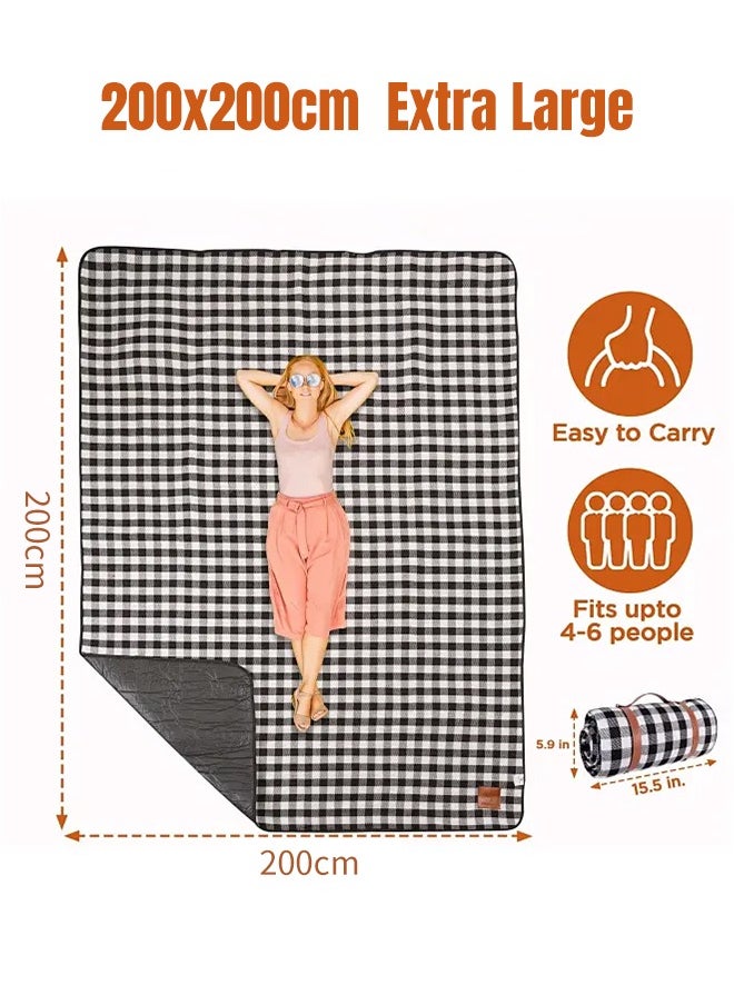 APEX 200 CM Foldable Picnic Blanket Waterproof Beach Picnic Blanket Outdoor Portable Picnic Mats for Camping Family Park Garden with Disposable Picnic Mats  - Image 3