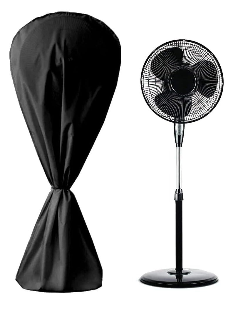 Meetion MEETION Fan Dust Cover, Heavy Duty Oxford Cloth Waterproof, Dustproof, Moisture-Proof Cover for Outdoor Pedestal Fan, Washable Fan Protective Cover for Standing Round Fans (Black)  - Image 1