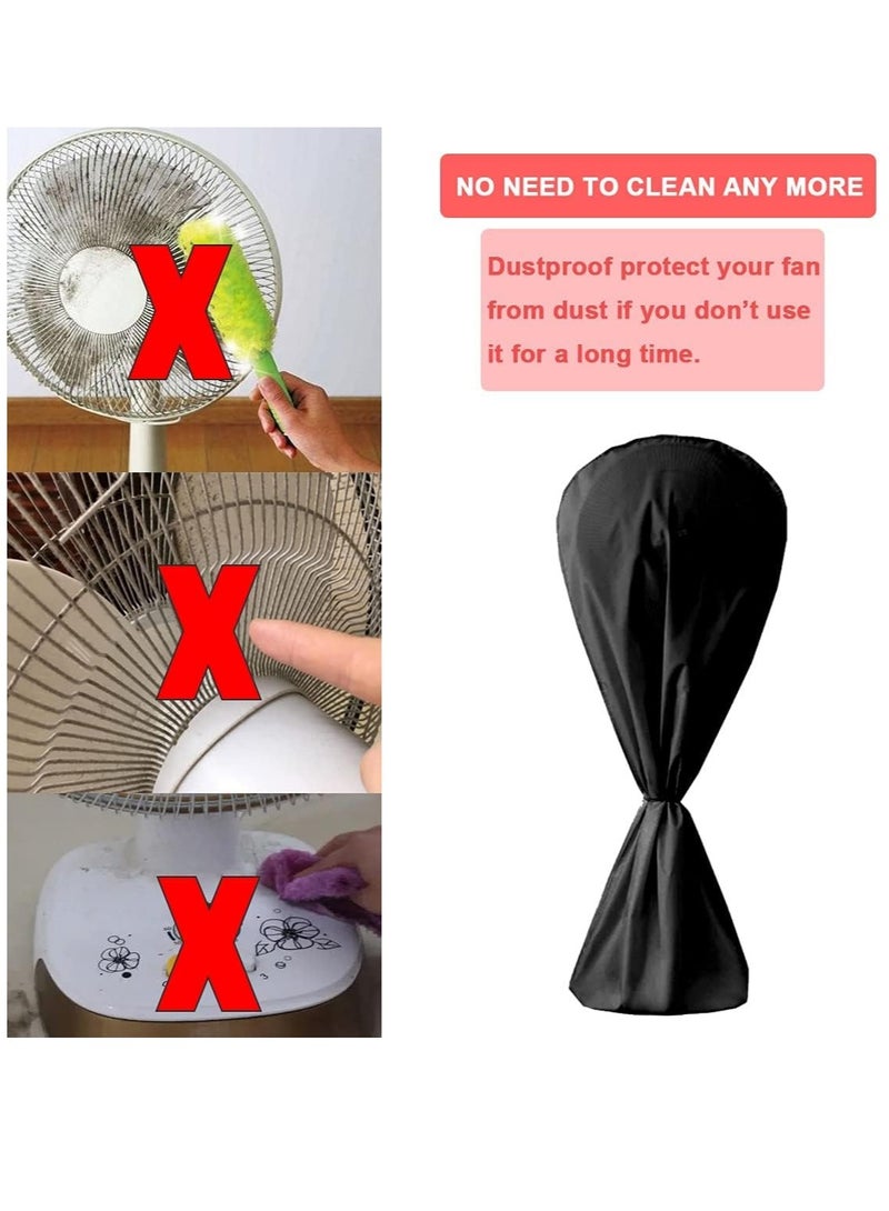 Meetion MEETION Fan Dust Cover, Heavy Duty Oxford Cloth Waterproof, Dustproof, Moisture-Proof Cover for Outdoor Pedestal Fan, Washable Fan Protective Cover for Standing Round Fans (Black)  - Image 4
