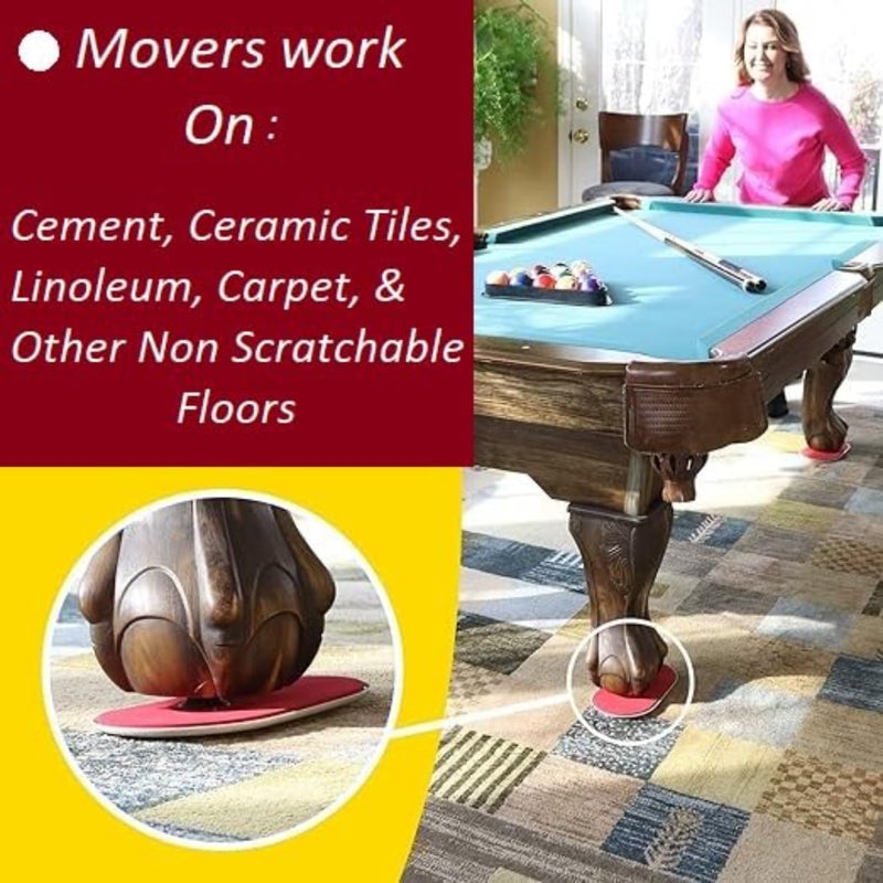 PATTAR Ruby Movers Furniture Sliders for Carpet As Seen on TV Effortlessly Heavy Couches Recliners Bookcases Appliances with Ease ExtraLarge Size Fits Bulky Legs - Image 4