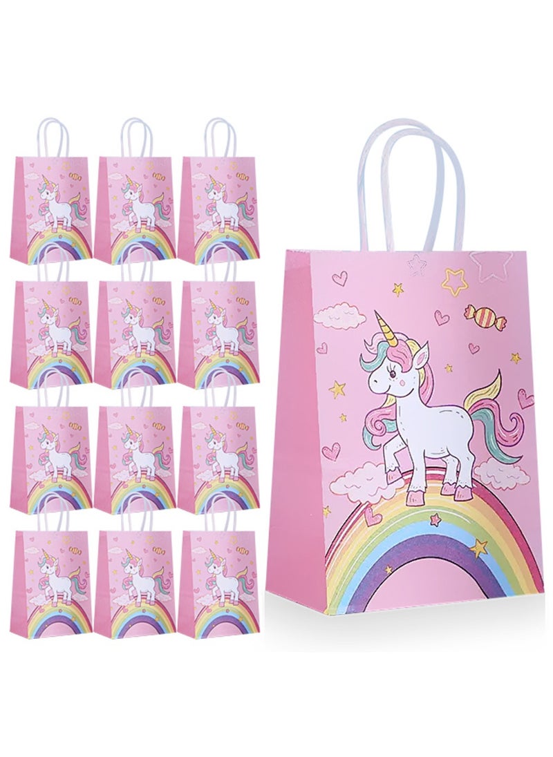 ESSEN Unicorn Gift Bags for Kids Birthday Party Favors-12 Pcs  - Image 1