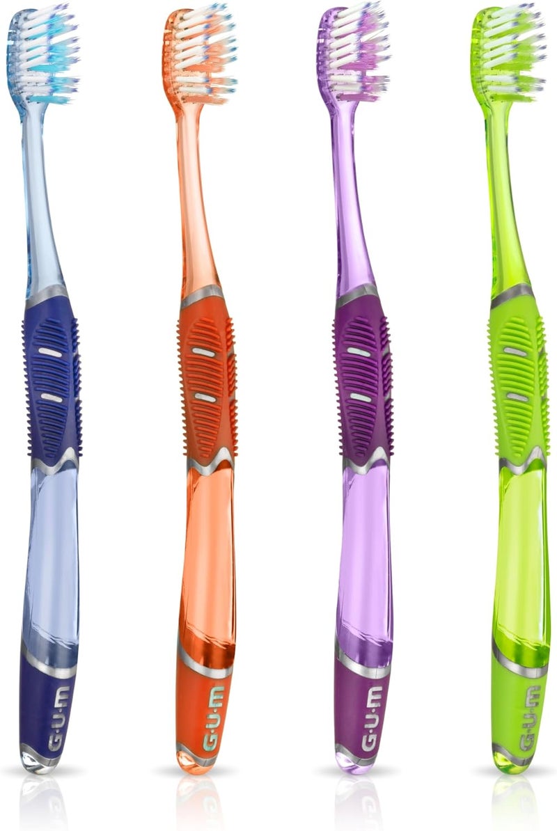 جم فرشاة أسنان Technique Deep Clean بمقبض من نوع Quad-Grip، رأس مدمج وشعيرات ناعمة، عدد 3 قطع، متعددة الألوان - Image 5