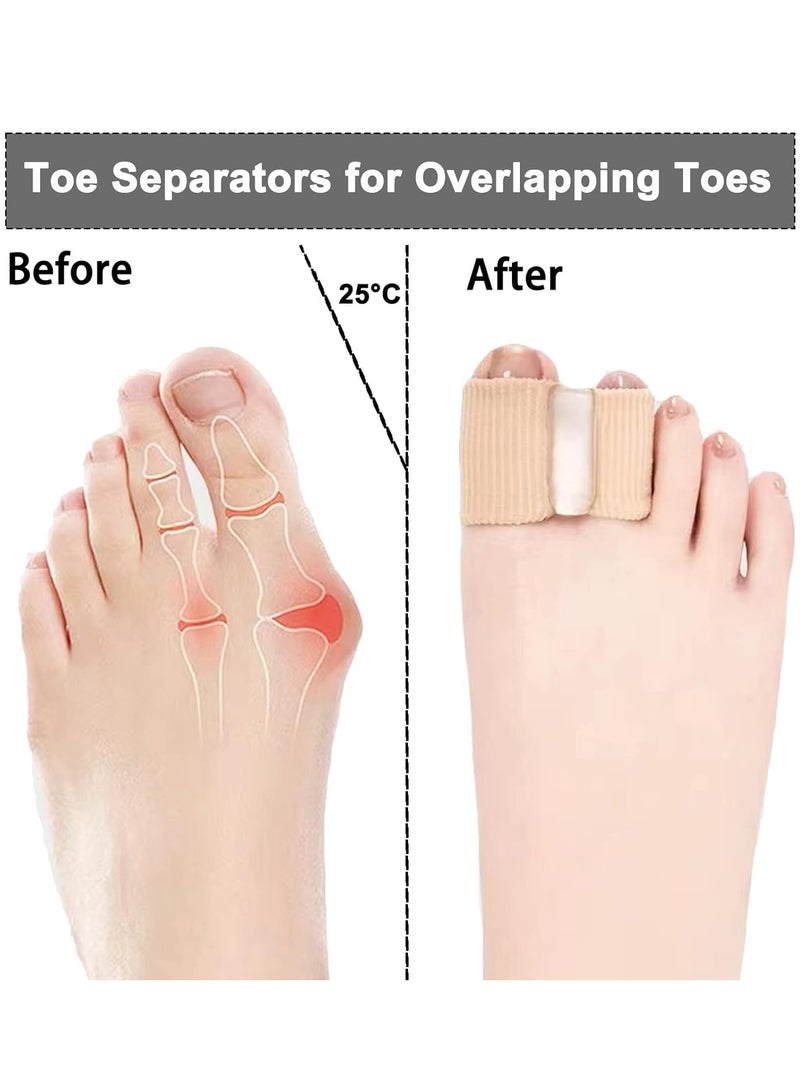 HW 2PCS Gel Toe Separators for Overlapping Toes, Toe Spacers for Bunions Bunion Corrector for Women and Men, 2 Loops Bunion Corrector for First Two Toes  - Image 2