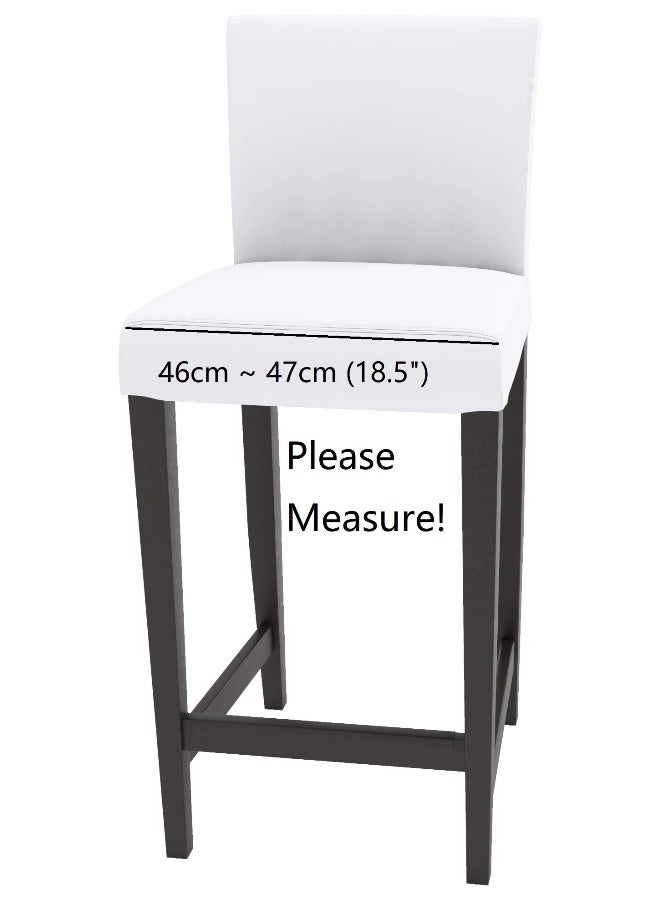 HomeTown Market Seat Width: 18 1/2" Durable Material Henriksdal Bar Stool with Backrest Cover Replacement is Custom Made Compatible for IKEA Henriksdal Bar Stool Chair Cover Or Slipcover (Polyester Flax Beige) - Image 2