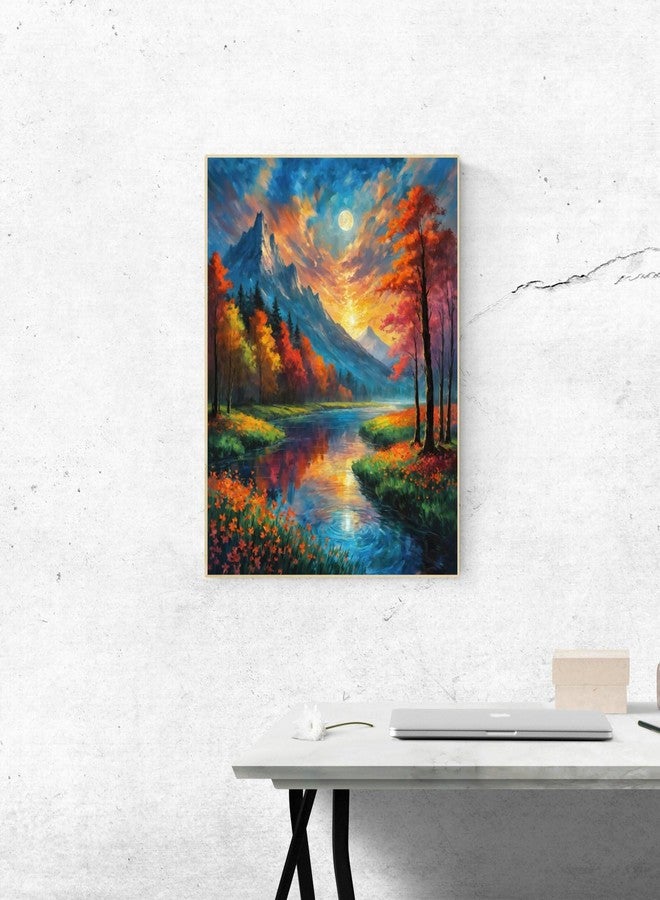 ldazao Mountain Paint by Numbers Kit for Adults Beginner Landscape Adult Paint by Number Kits On Canvas Adults' Paint-by-Number Kits Oil Painting Kits for Gift Home Wall Decor 16x20 Inch - Image 4