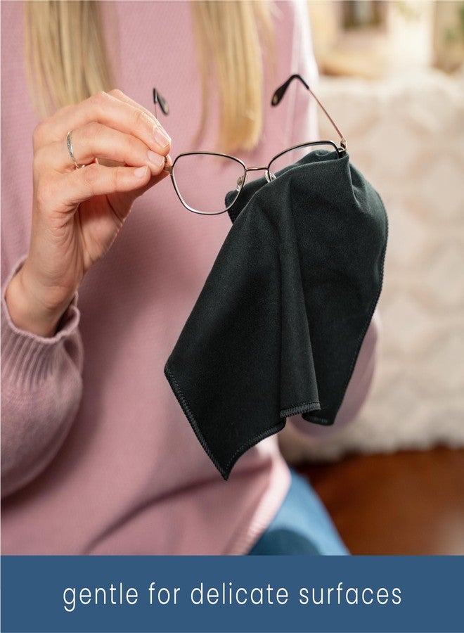 إس آند تي إن سي منديل S&T INC. للعرق، منشفة من الألياف الدقيقة للوجه، النظارات، حقيبة الصالة الرياضية، ولوازم السفر، مناديل مبللة للجسم، 10 بوصات × 10 بوصات، أسود، عبوة من 6 قطع - Image 4