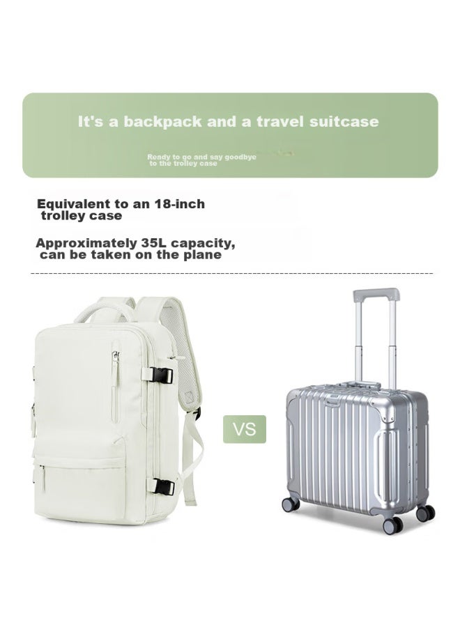Landcase Travel Backpack For Women, Short-trip Travel Business Luggage Backpack, Large Capacity Laptop Bag, 516215 Crescent White - Image 2