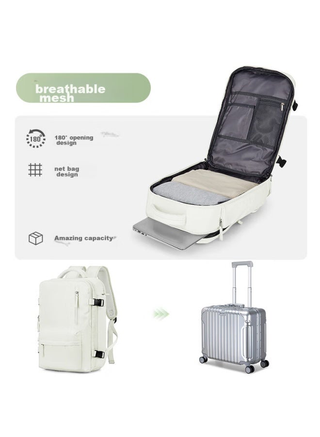 Landcase Travel Backpack For Women, Short-trip Travel Business Luggage Backpack, Large Capacity Laptop Bag, 516215 Crescent White - Image 4
