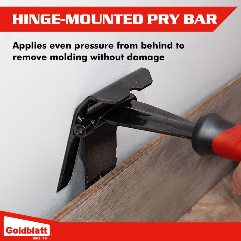 Goldblatt Trim Removal Tool, 3-Inch Baseboard Removal Tool for No-damage the surface, Heavy Duty Pry Bar Removal Multi-Tool for Carpet Tack Strip, Baseboard, Molding, Siding and Flooring Removal - Image 4