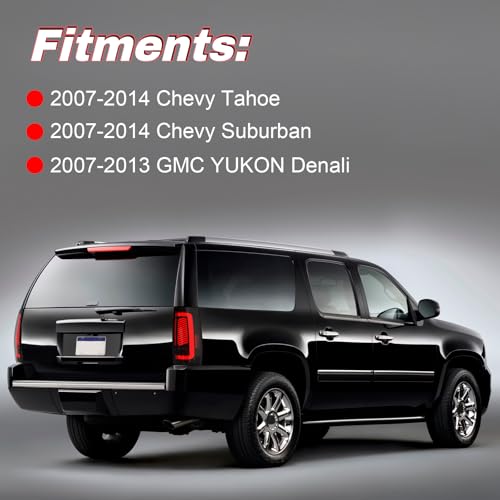 SINYATO INDUST Sequential LED Tail Lights for 2007-2014 Chevy Suburban, Tahoe & 2007-2013 GMC Yukon Denali, Smoked Rear Lights with Dynamic Turn Signals, Brake Light, Reverse Light - IP67 Waterproof - Image 4
