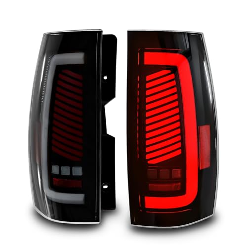 SINYATO INDUST Sequential LED Tail Lights for 2007-2014 Chevy Suburban, Tahoe & 2007-2013 GMC Yukon Denali, Smoked Rear Lights with Dynamic Turn Signals, Brake Light, Reverse Light - IP67 Waterproof - Image 1
