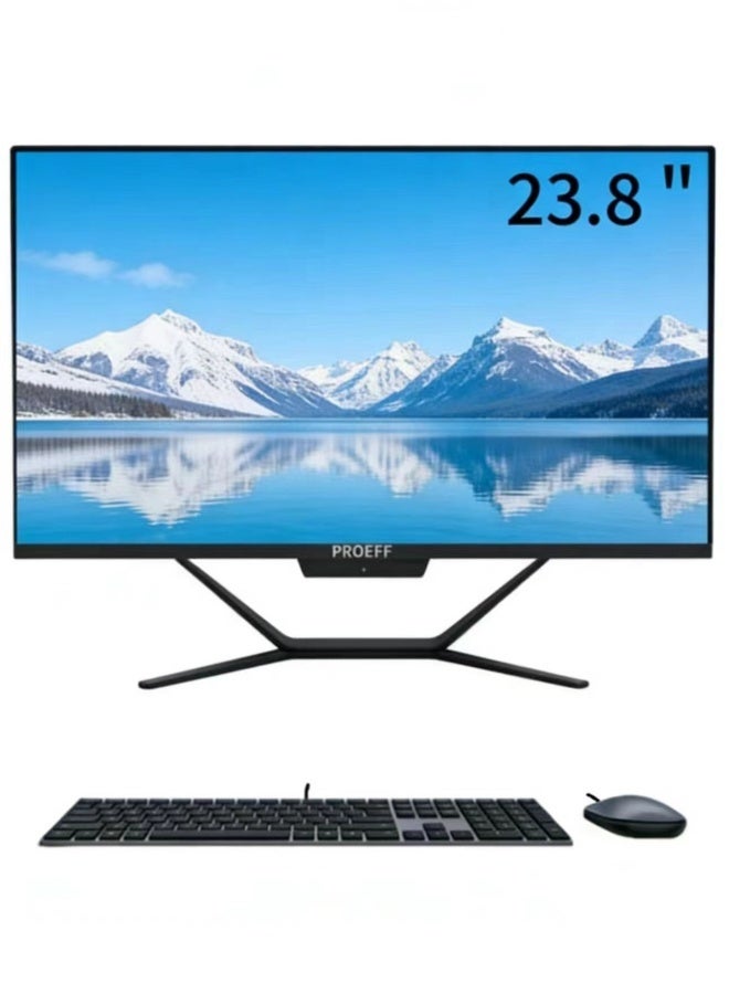 فلوف كمبيوتر الكل في واحد بشاشة 23.8 بوصة، معالج Core i5-4570، ذاكرة وصول عشوائي (RAM) سعة 16 جيجابايت، قرص SSD سعة 256 جيجابايت، نظام التشغيل Windows 11 Pro الإنجليزية/العربية black - Image 1