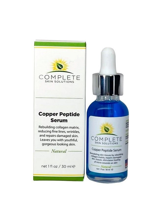 Complete Skin Solutions - سيروم الوجه ببتيد النحاس كولاجين مع خصائص حلول الجلد المضادة للشيخوخة: 1 أونصة 30 مل تركيبة مضادة للتجاعيد لبشرة شابة - Image 1