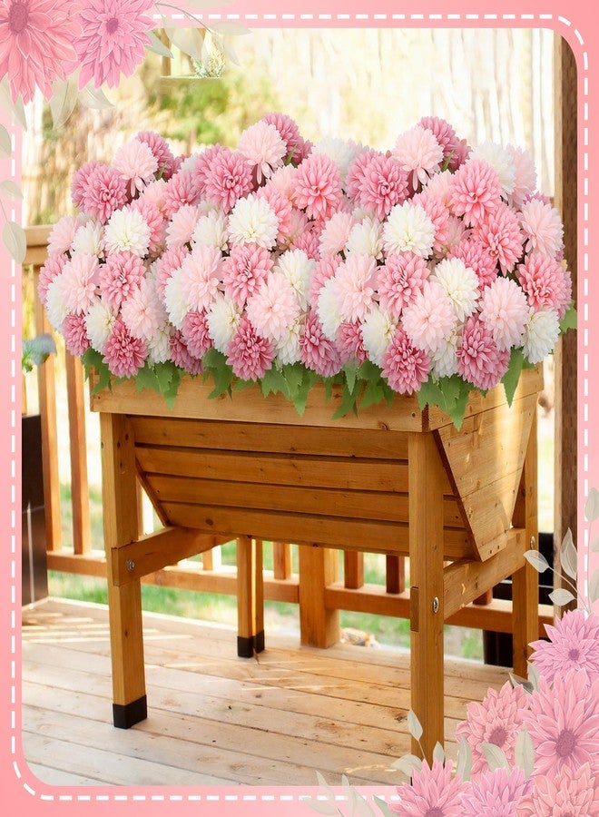 XunYee 12 Pcs Artificial Flowers Faux Mums Beige White Pink Flowers Assorted Fake Silk Mum Chrysanthemums Bouquet Spring Marigold for Vase Table Floral Arrangement for Wedding Home Outdoor Decoration - Image 4
