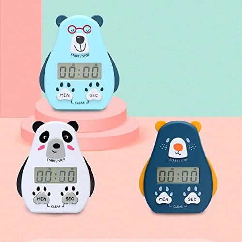 PLENARO Cute Cartoon Digital Electronic Kitchen Timer & Stopwatch with LCD Display and Retractable Stand, Timing Alarm Clock for Cooking | Baking | Kids Study Yoga Shower Bathroom (Sky Blue) - Image 5