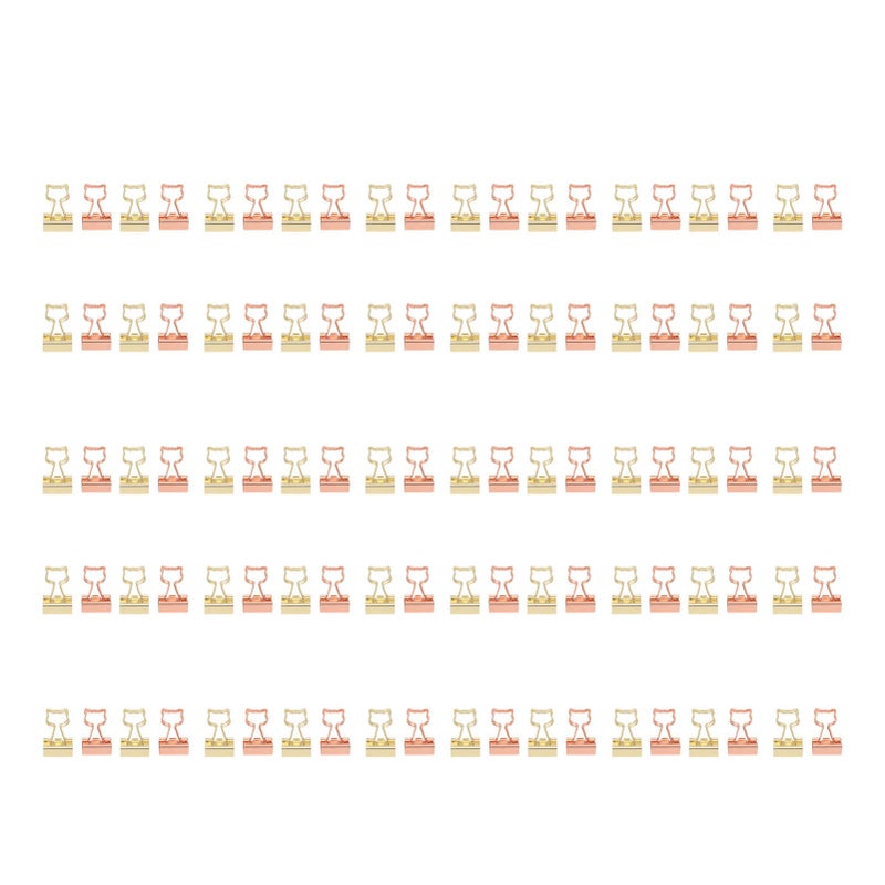 100 قطعة مشابك ورق صغيرة للمستندات والفواتير والشهادات، مشابك محمولة على شكل قطة - Image 2