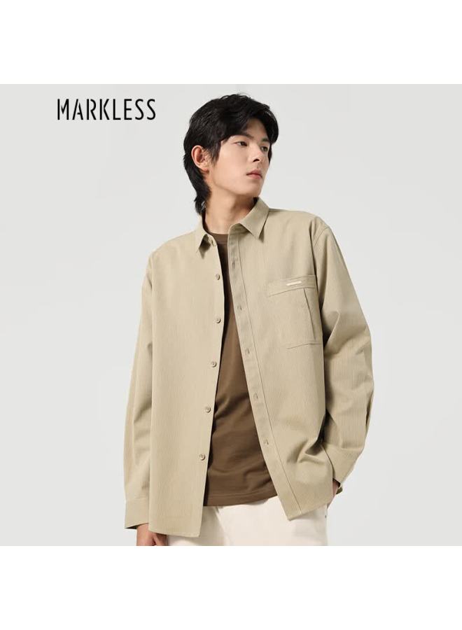 Markless Men's Shirt Autumn Winter Business Casual Solid Lyocell Top Csb3520m Khaki Xxl - Image 1
