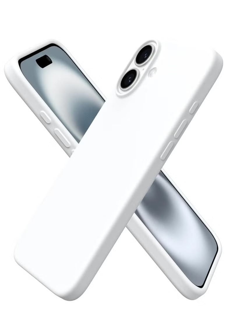 Aroos جراب متوافق مع iPhone 16 Plus ‚Äì غطاء مقاوم للصدمات من السيليكون الناعم السائل مع بطانة من الألياف الدقيقة ‚Äì حماية كاملة للجسم وواقي للكاميرا ‚Äì 6.7 بوصة (أبيض، iP 16 Plus) - Image 1