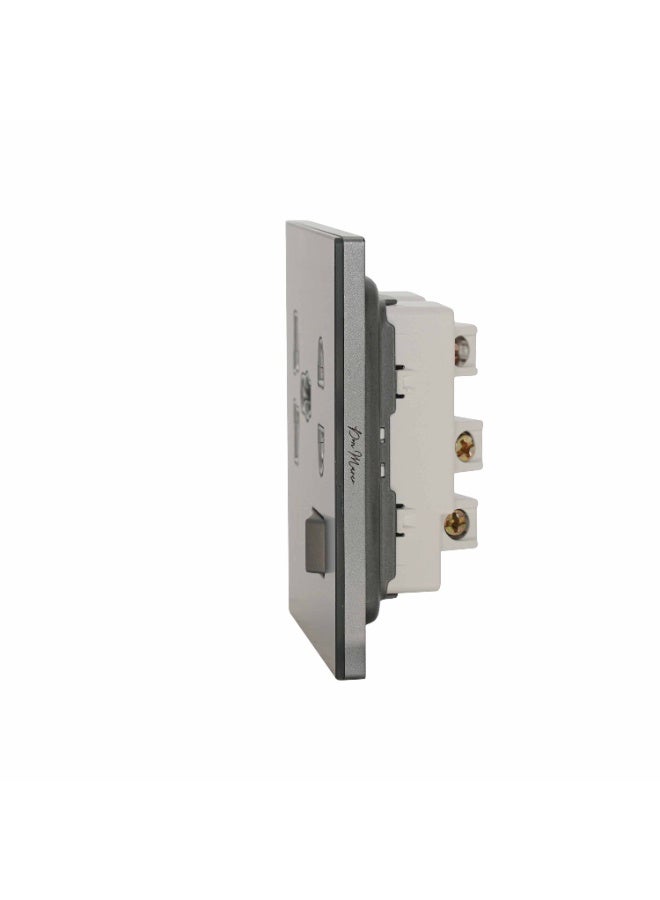 Donmarco DonMarco Single 5 Pin Socket – Ultra Thin Glass, Modern and Durable Design, Fire-Resistant Electric Outlet, 15-Year Warranty, Power Outlet (1, Matt Grey)  - Image 2