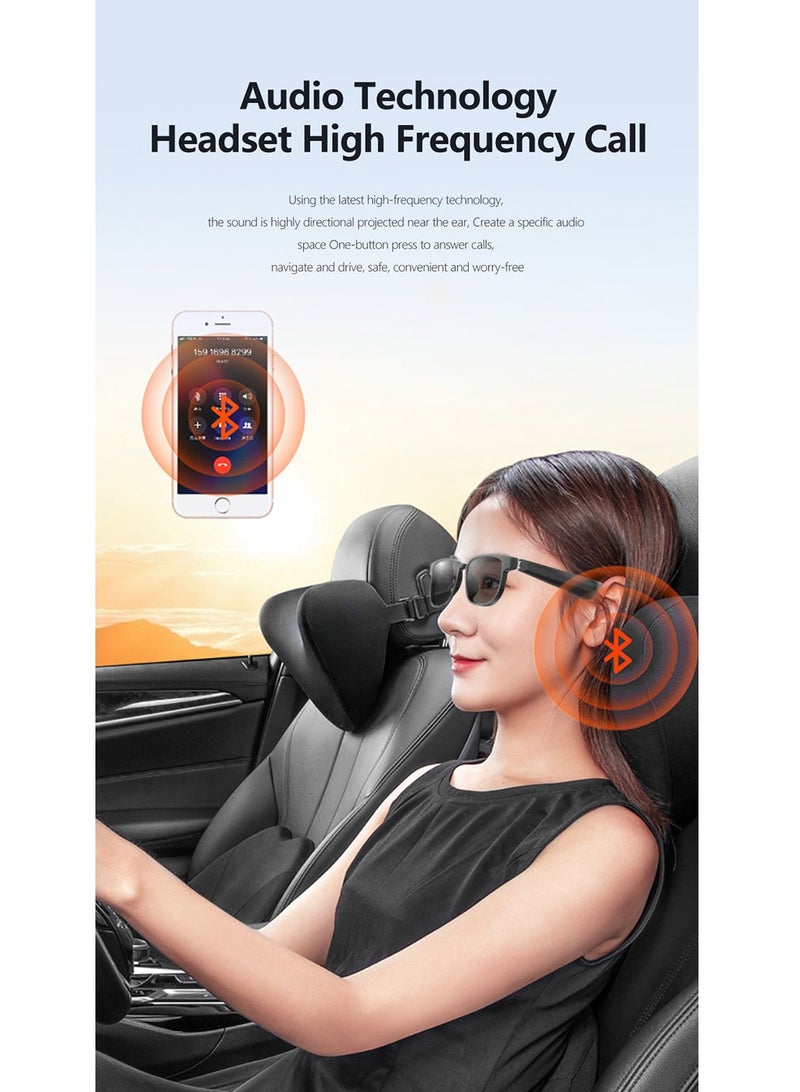 جولف لينك نظارة شمسية ذكية مع مكبرات صوت وميكروفونات، موسيقى مفتوحة للأذن، مكالمات بدون استخدام اليدين، التحكم في مستوى الصوت، عدسة مضادة للأشعة فوق البنفسجية، مقاومة للماء IP4، أسود كلاسيكي، مقاس قياسي - Image 4