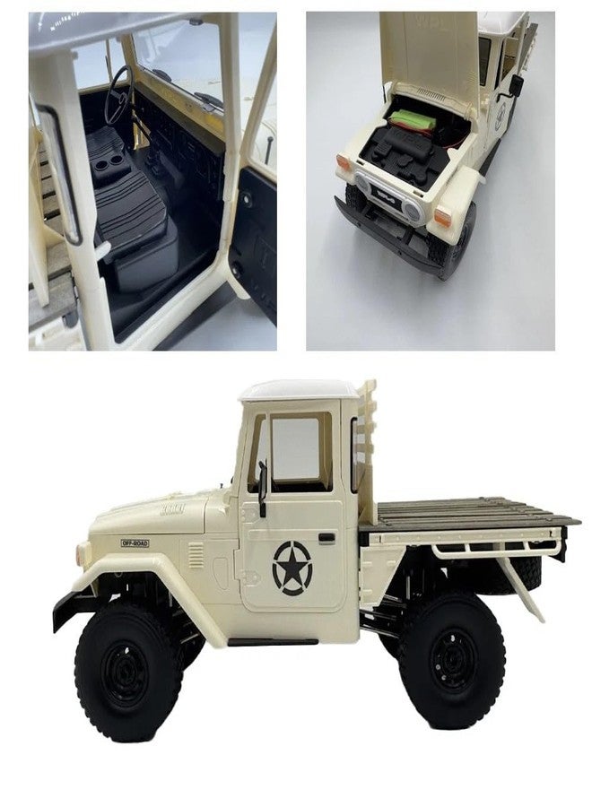 ARRIS WPL C44 1/16 RTF سيارة تسلق RC على الطرق الوعرة، 2025 سيارة FJ45 RC جديدة مع محرك 370 تحكم عن بعد 2.4Ghz، شاحنة بيك أب RC 4WD مع ضوء LED هدايا ألعاب من الدرجة الهواية - Image 4