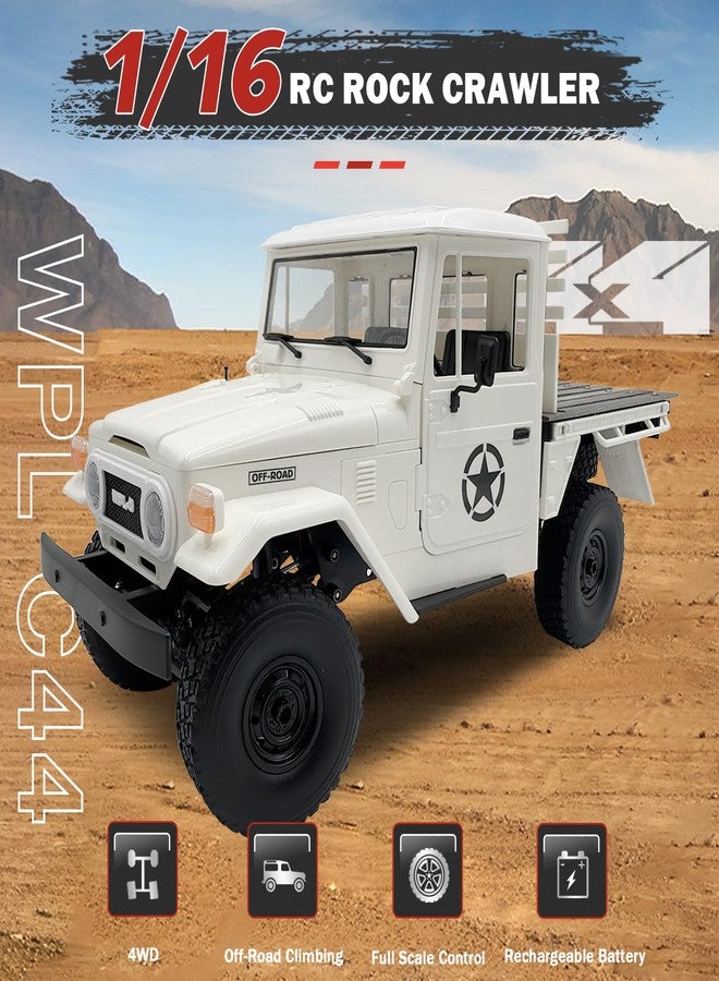 ARRIS WPL C44 1/16 RTF سيارة تسلق RC على الطرق الوعرة، 2025 سيارة FJ45 RC جديدة مع محرك 370 تحكم عن بعد 2.4Ghz، شاحنة بيك أب RC 4WD مع ضوء LED هدايا ألعاب من الدرجة الهواية - Image 2