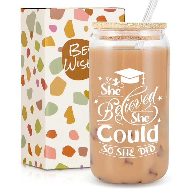 GRADUATION GIFTS FOR HER 2025 GRADUATION GIFTS SHE BELIEVED SHE COULD SO SHE DID CLASS OF 2025 GRAD GIFT FOR COLLEGE HIGH SCHOOL STUDENT DAUGHTER NIECE GRANDDAUGHTER CONGRATS GRAD GIFT