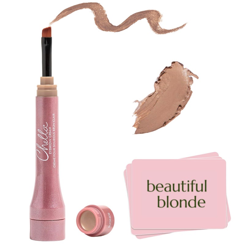 Chella Eyebrow Cream, Beautiful Blonde - Vegan, Cruelty Free, Paraben Free, Gluten Free Eyebrow Pomade Makeup - Long Wearing, Velvet Consistency, Water Proof - Image 1