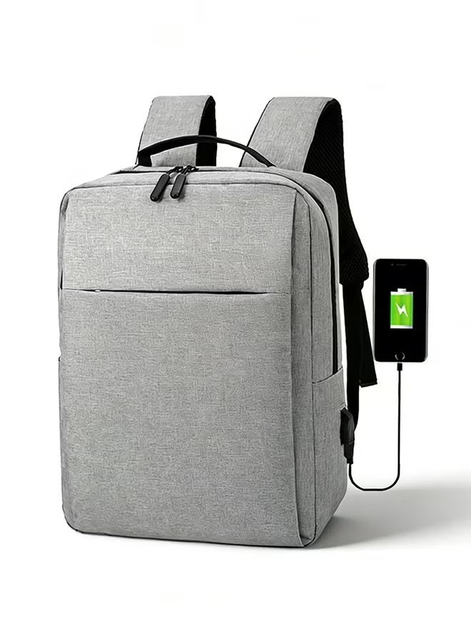 5.6 Inch Laptop Backpack for Men Women, Waterproof BookBag with Laptop Compartment Business Work Casual Computer with USB Charging, Laptop Bag Fits 15.6 Inch Laptop (LC09-Grey) - Image 1