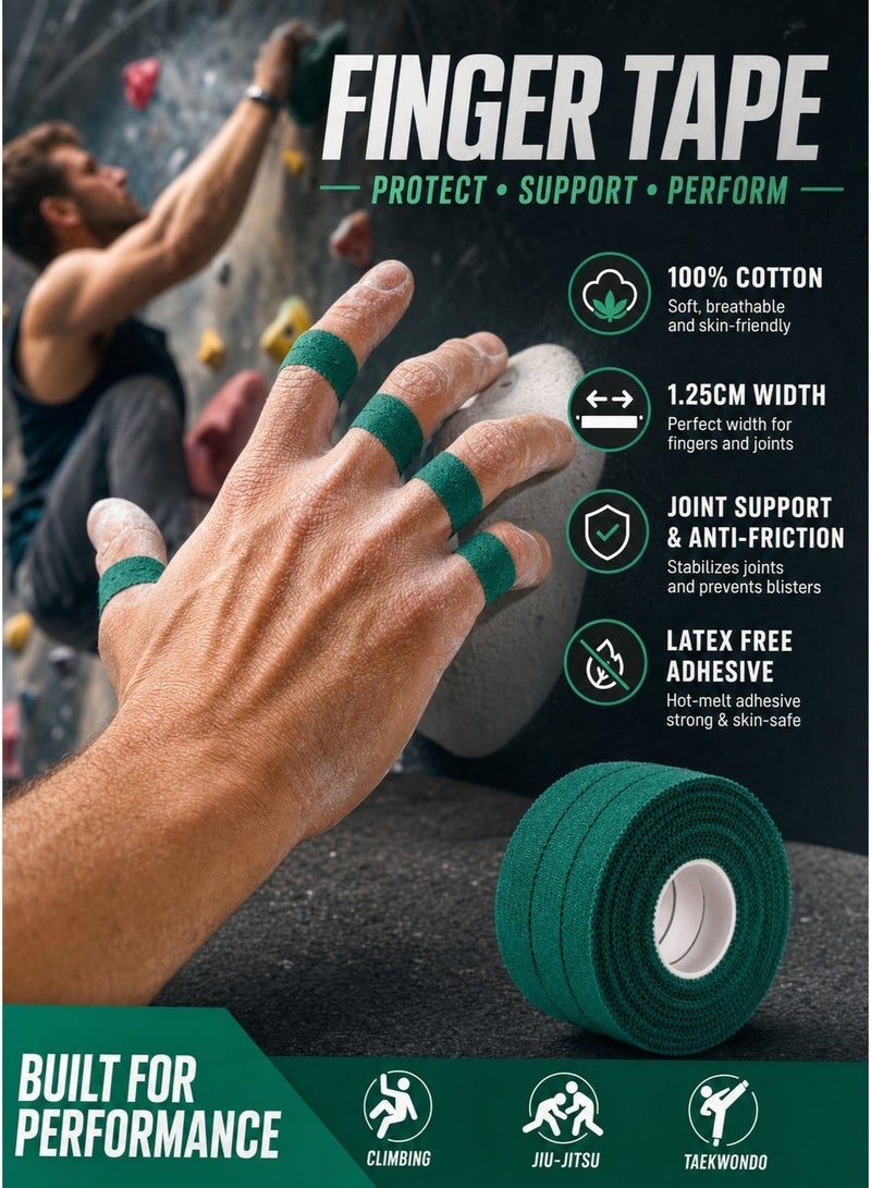 Munyee Hua 3 Rolls Athletic Finger Tape, Latex-Free Skin-Friendly Finger Wrap Tape 1.25 cm x 13.7 m, Extra Strong Adhesive Sports Tape for Finger Support, Hand Grip, Joint Protection, Climbing, Football, Gym, Weightlifting, Padel, Tennis and Volleyball - Image 2
