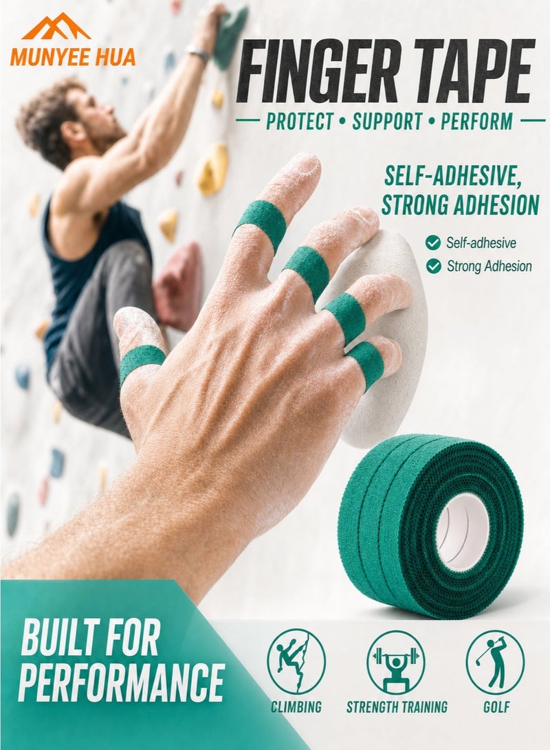 Munyee Hua 3 Rolls Athletic Finger Tape, Latex-Free Skin-Friendly Finger Wrap Tape 1.25 cm x 13.7 m, Extra Strong Adhesive Sports Tape for Finger Support, Hand Grip, Joint Protection, Climbing, Football, Gym, Weightlifting, Padel, Tennis and Volleyball - Image 1
