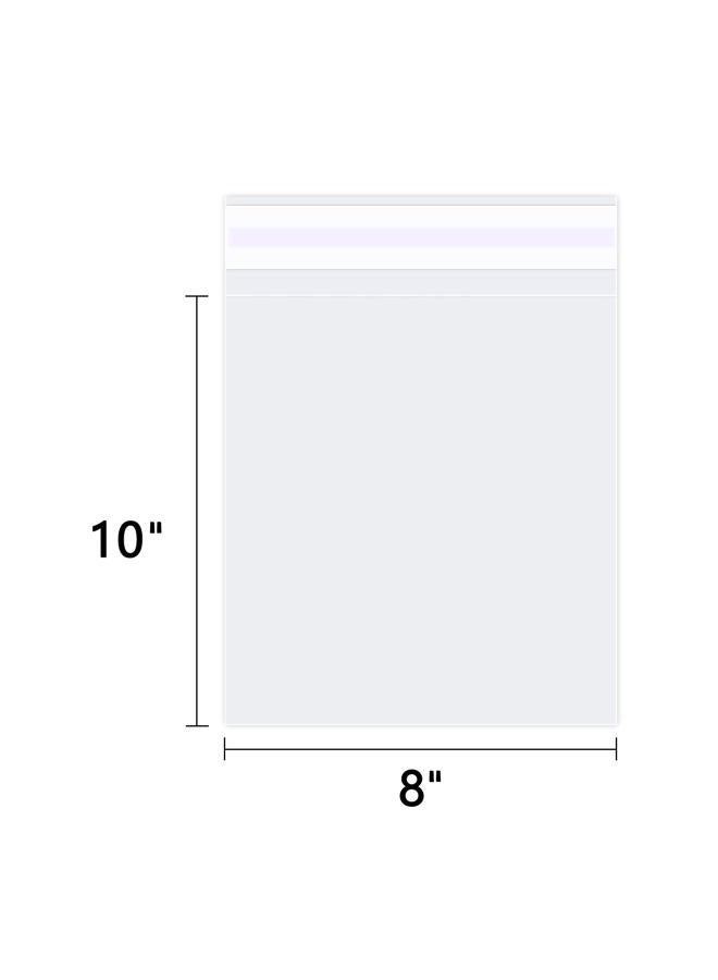 WEPOLY 8" x 10" (100 Count) Clear Cellophane Bags - Self Sealing Cello Plastic Poly Bags- for Art Prints, Card, Envelopes - Image 2
