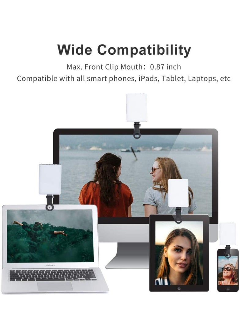60 LED High Power Rechargeable Clip Fill Video Conference Light with Front  Back Clip, Adjusted 3 Light Modes for Phone, iPad, Laptop, for Makeup,ect. - Image 2