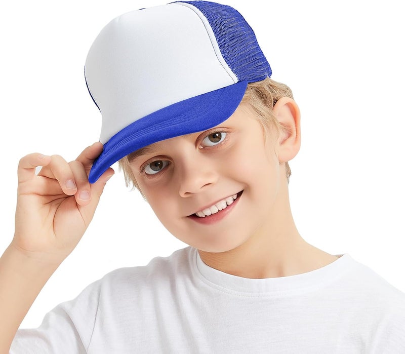 TopTie Kids 5 Panel Trucker Cap Mesh Snapback Hat Foam Front for Boys Girls Aged 3-7 Years Old - Image 1