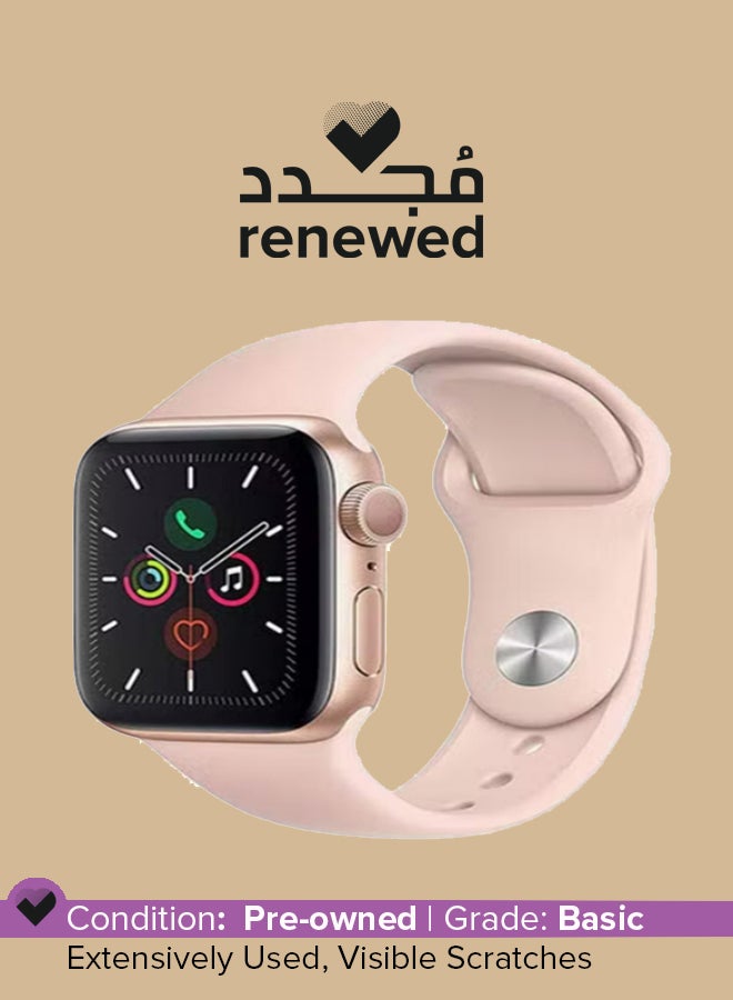 Apple 292 mAh Renewed - Watch Series 5 GPS Aluminum 44MM With Sport Band 44mm Gold - Image 1