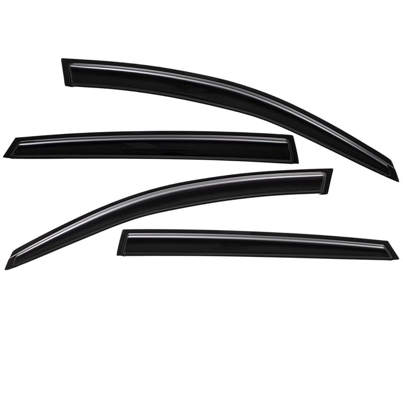 Lightronic Extra Durable OutsideMount Auto Vent Window Visor Fits 20122018 Ford Focus Sedan  Hatchback UV Protection Rain Guard Original Wind Deflector NoDrill Easy Install Dark Smoke 4Pcs
