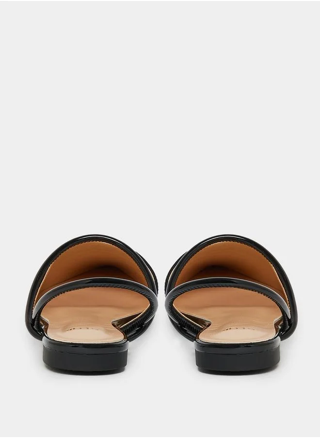 Styli Solid Pointed Toe Slingback Mules