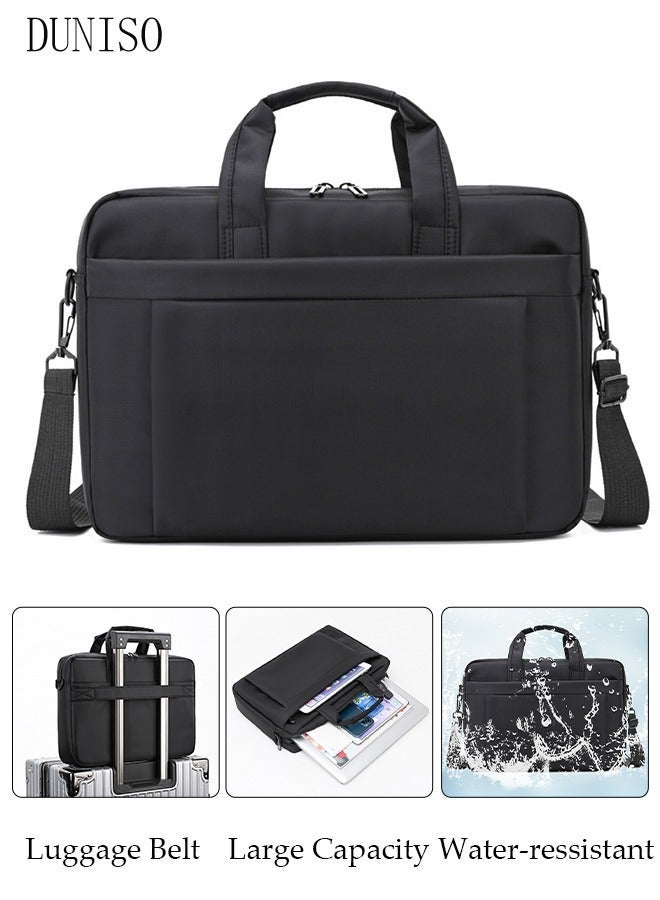 DUNISO 15 Inch Laptop Bag with Multi Compartment Lightweight Laptop Hand Bag Crossbody Bag Travel Business Briefcase Water-Resistant Dust-proof Shoulder Messenger Bag for Men and Women Work Office - Image 1