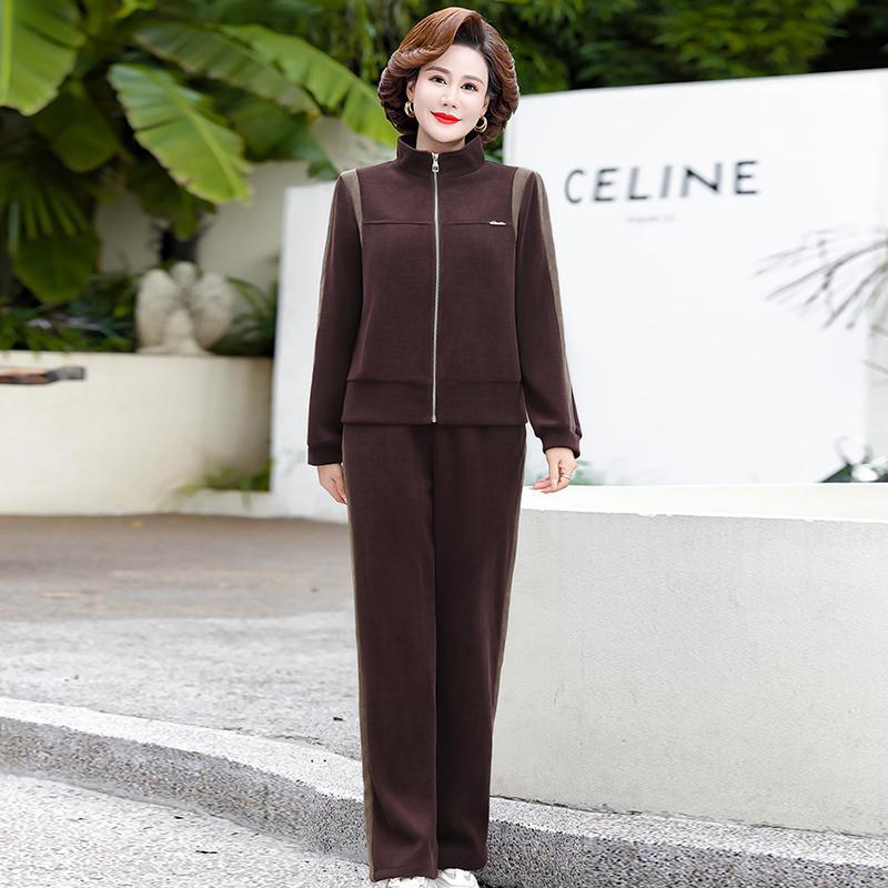Mom Autumn Wear Western Style Loose Casual Two-Piece Suit Middle-Aged Women'S Clothing Elegant Fashion Age-Reducing Slimming Sportswear Suit - Image 4