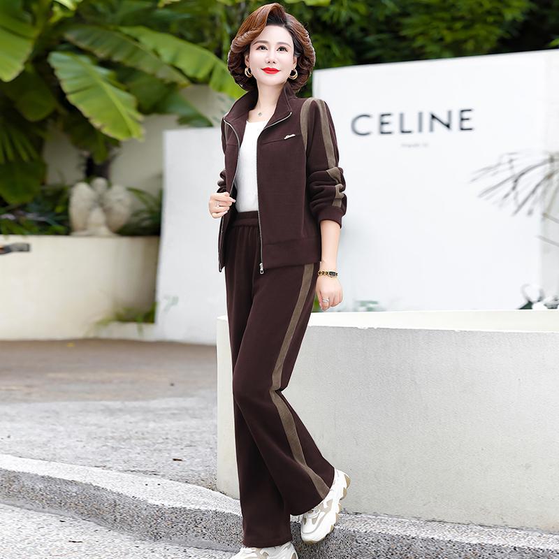 Mom Autumn Wear Western Style Loose Casual Two-Piece Suit Middle-Aged Women'S Clothing Elegant Fashion Age-Reducing Slimming Sportswear Suit - Image 3