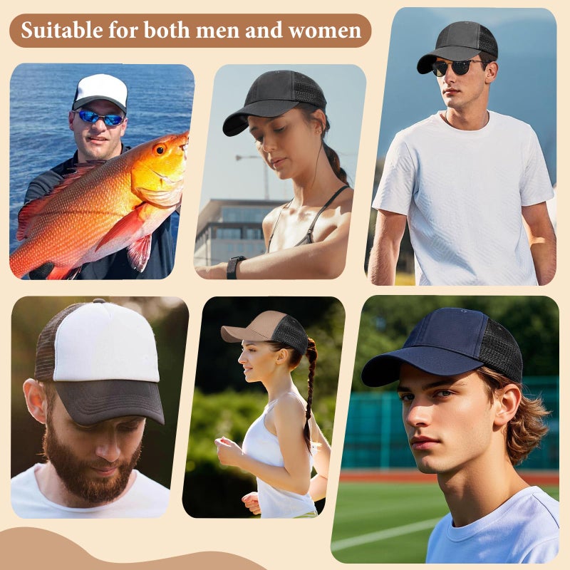 Cmonie 6Pack Unisex Vintage Washed Cotton Baseball Cap Soft Unconstructed Plain Blank Adjustable Size Dad Hat (US, Alpha, One Size, 6 Pcs-C) - Image 4